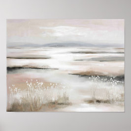 Poster Soft Spring Marsh #2 – Minimalist Pastel Landscape