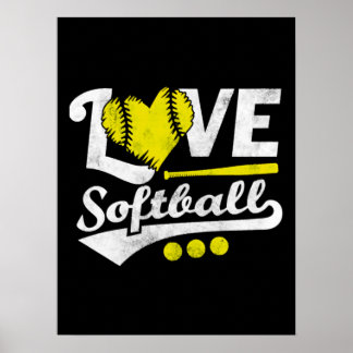 Poster Softball de amor para garotas adolescentes, mulher