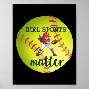 Poster Softball; Vinheta Esportiva Rapariga