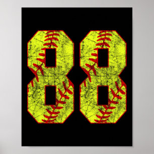 Poster Softll #88 Fastpitch Softll Mãe Número 88 Jogadora