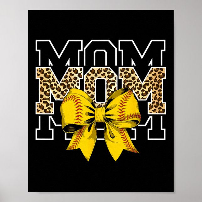 Poster Softll Bow Women For Softll Leopard Mom Mothers Da (Frente)