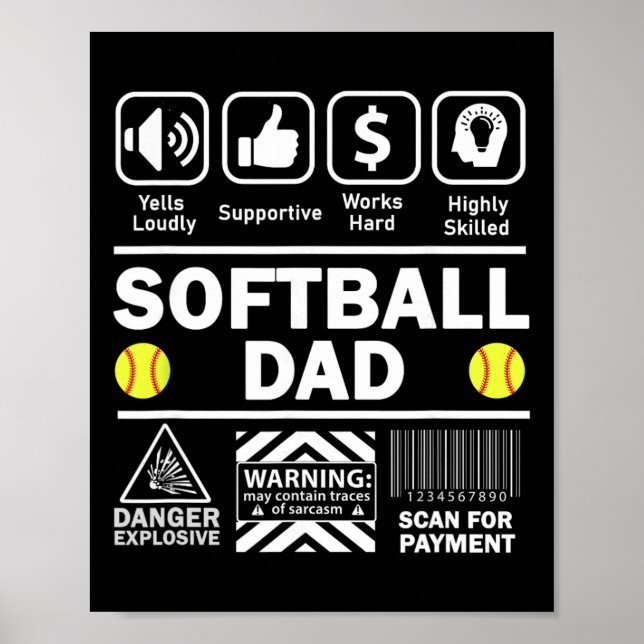 Poster Softll Dad Funny Contents Of Sports Father  (Frente)