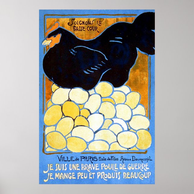 Pôster Soignons la basse-cour ~ Vintage French WW1. (Frente)