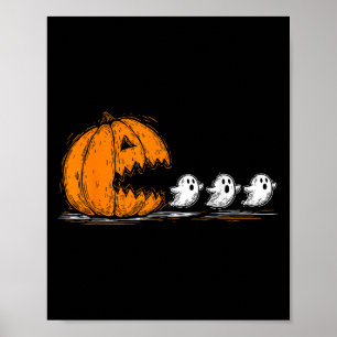 Poster Soky Pumpkin perseguindo fantasmas bonitos no Hall