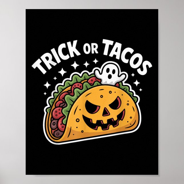 Poster Soky Taco Jack-o-lantern Halloween Mexican Food Lo (Frente)
