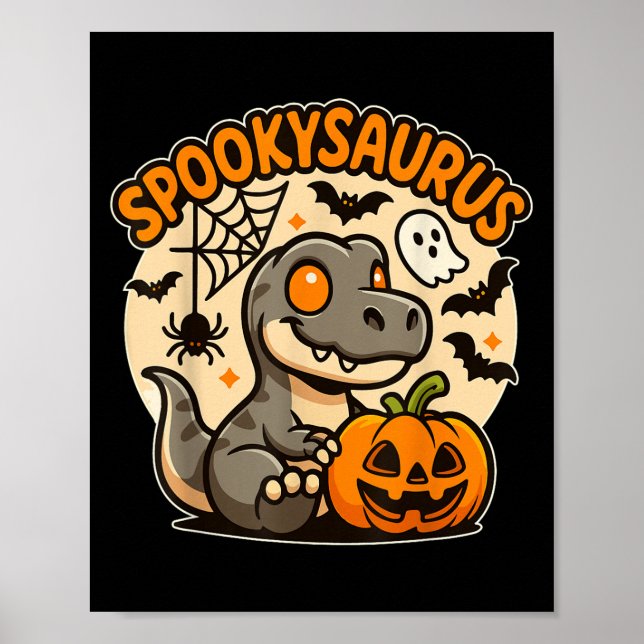 Poster Sokysaurus Kids Halloween Dinossaur Kids Toddler B (Frente)