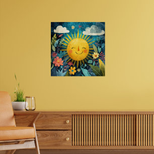 Poster Sol Alegre Observando Jardim