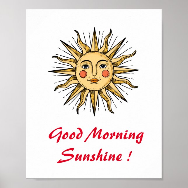 Poster Sol amarelo com rosto (Bom Dia Sol) (Frente)