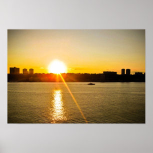 PÔSTER SOL AMARELO SOBRE O RIO HUDSON