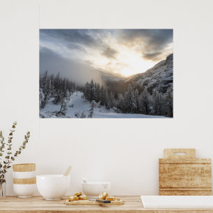 Poster Sol brilhando em uma deslumbrante paisagem de inve
