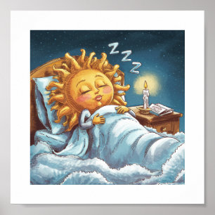 Poster sol caprichoso na cama