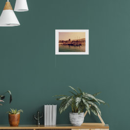 Poster Sol de Bodrum porto de Bodrum, retro, vibrante