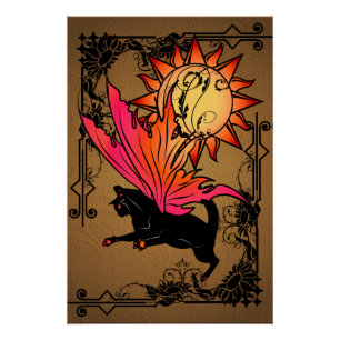 Pôster Sol de gato cósmico