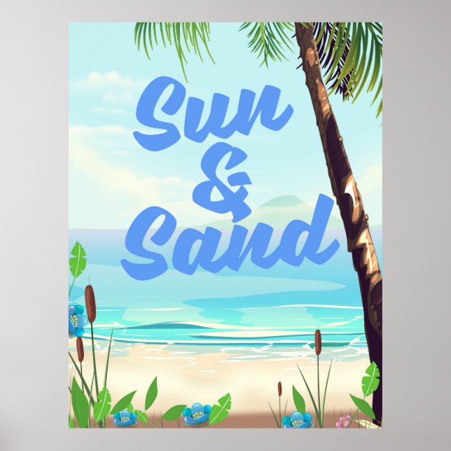 Poster Sol e Areia cartaz de desenho animado de citação i (Frente)