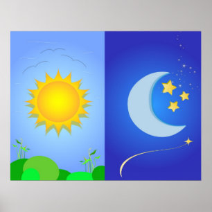 Pôster sol e lua