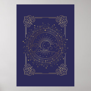 Poster Sol e Lua, mágica Tarot