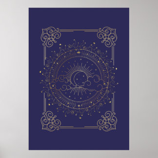 Poster Sol e Lua, mágica Tarot