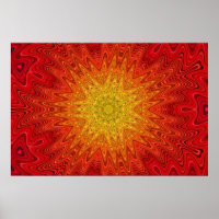 Sol/Estrela/Coração Laranja e Amarelo Mandala