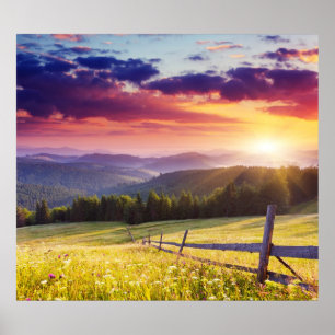 Poster Sol majestoso nas montanhas
