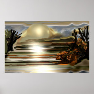 Pôster Sol nasce na arte do Abstrato sudoeste do deserto