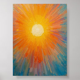 Poster Sol radiante sobre um céu azul largo