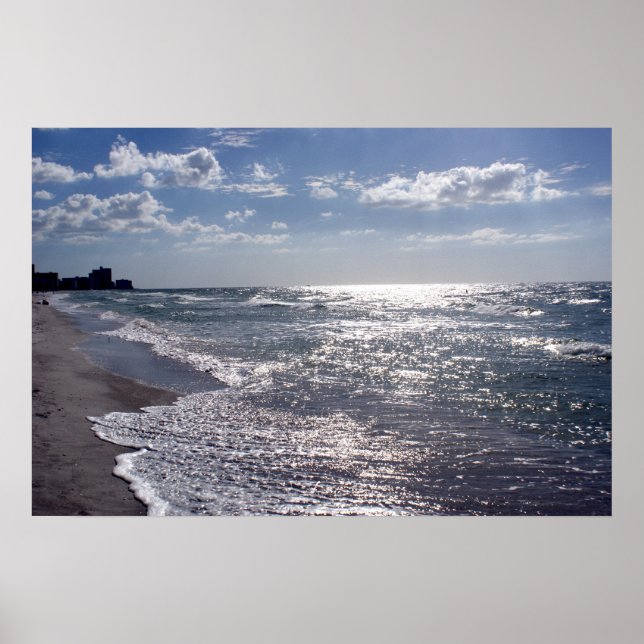 Poster Sol Raios No Oceano (Frente)