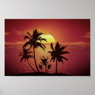 Poster Sol-set Beach Ocean Brilhante