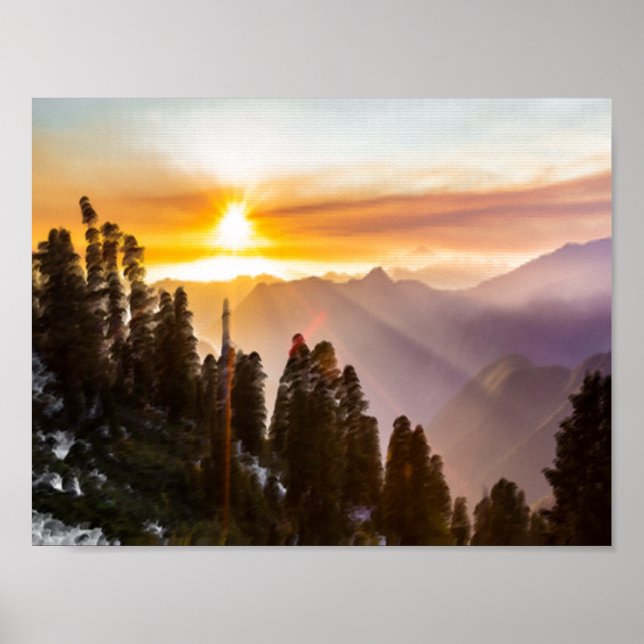 Poster Sol sobre floresta (Frente)