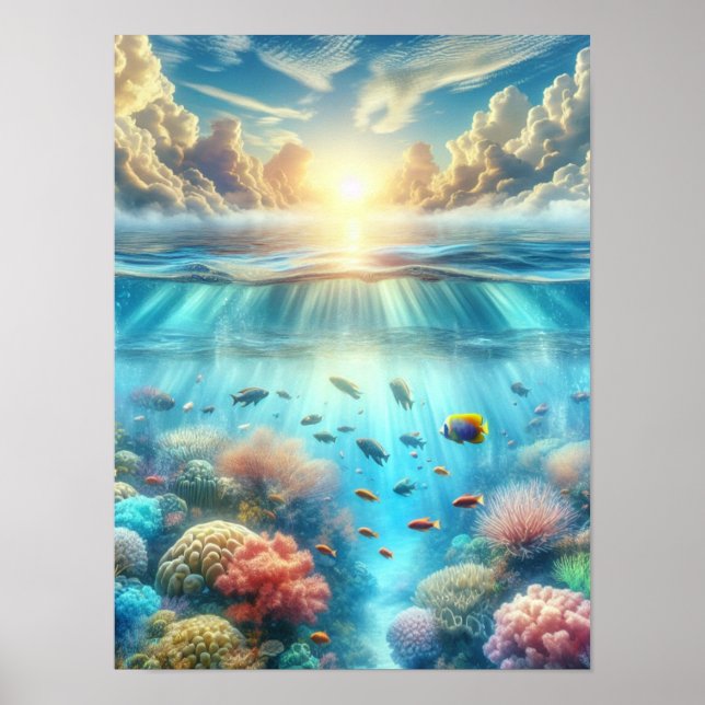 Poster Sol sobre o recife (Frente)