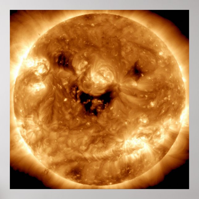 Poster Sol Sorridente do Observatório Solar da NASA (Frente)