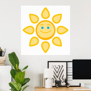 Poster Sol Sorridente Feliz Luz do Sol
