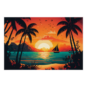 PÔSTER SOL VERÃO, ULTRA-COLORIDO