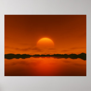 Pôster sol vermelho