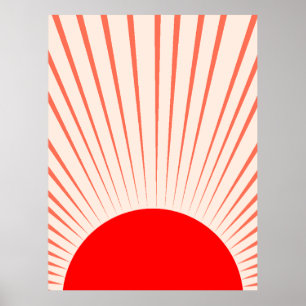 Poster Sol Vermelho e Raios Sol Minimizados