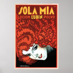 Poster SOLA MIA Hair Shampoo Lotion Ad Vintage Art Deco