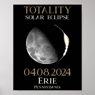 Poster Solar Eclipse 2024 04.08.24 Erie Pensilvânia