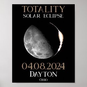 Poster Solar Eclipse 2024 04 Dayton Ohio