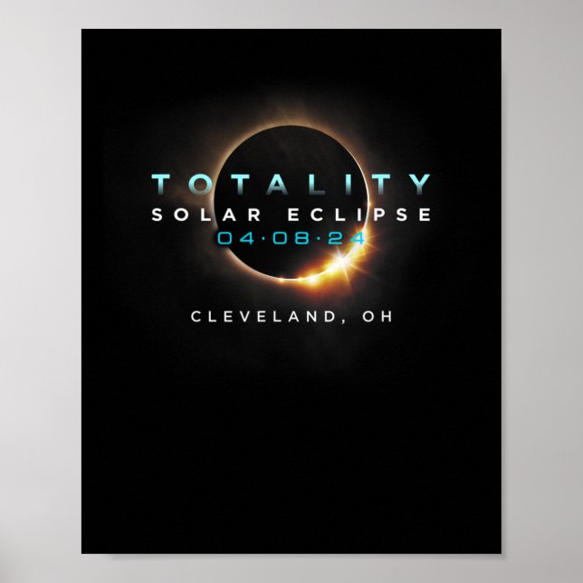 Poster Solar Eclipse 2024 Cleveland (Frente)