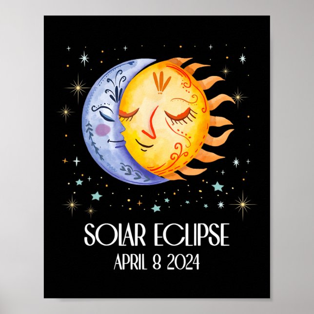 Poster Solar Eclipse 2024 Cute Solar Eclipse Kids Boys Gi (Frente)