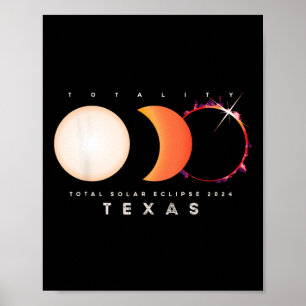 Poster Solar Eclipse 2024 Texas Total Eclipse America Gra