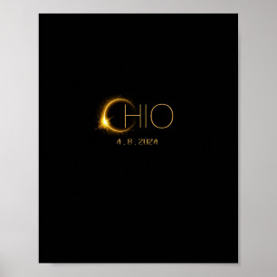 Poster Solar Eclipse 2024 Total Solar Eclipse State Ohio