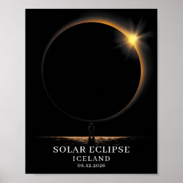 Poster Solar Eclipse 2026 Iceland Celestial