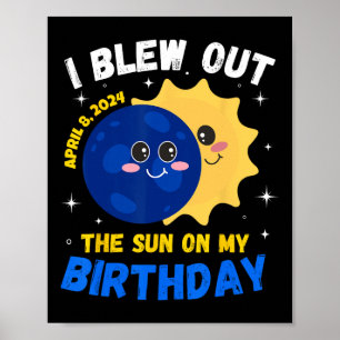 Poster Solar Eclipse 4.08.24 Aniversário Engraçado Totali