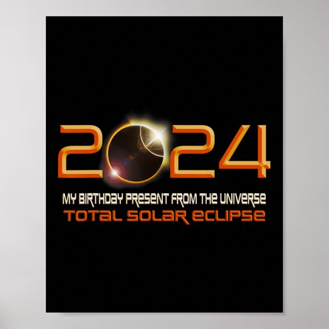Poster Solar Eclipse Meu Aniversário Presente Dos Univers (Frente)