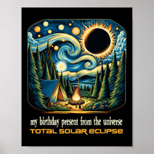 Poster Solar Eclipse Meu Aniversário Presente Dos Univers