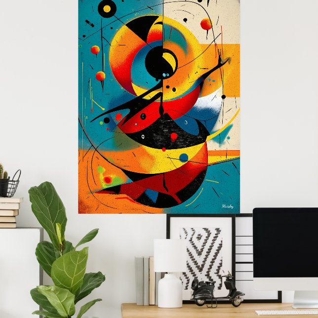 Poster Solar Mechanica – Mid-Century Geometric Dynamics (Escritório em casa)