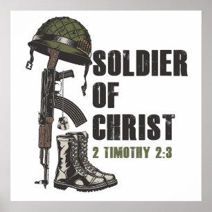 Poster Soldado da Fé do Exército Cristão Cristo de Jesus