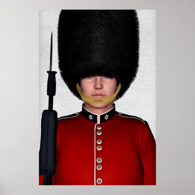 Poster Soldado da Guarda Real Britânica Arte de Londres (Frente)
