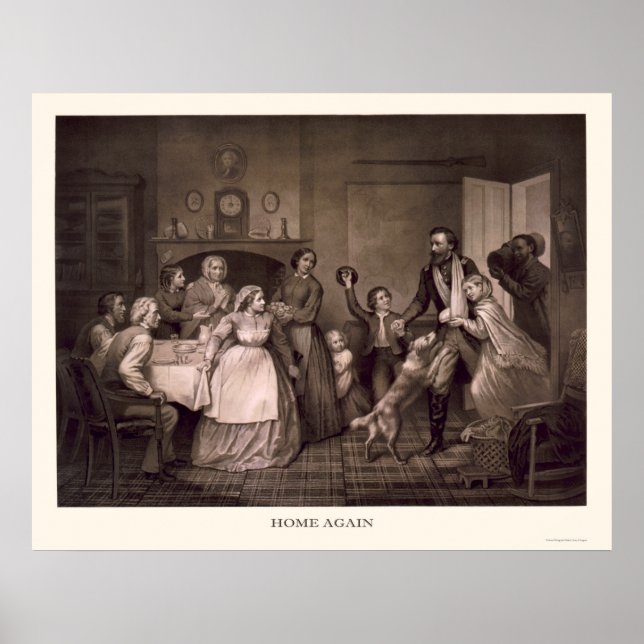 Pôster Soldado da Guerra Civil sendo bem-vindo ao lar (Frente)