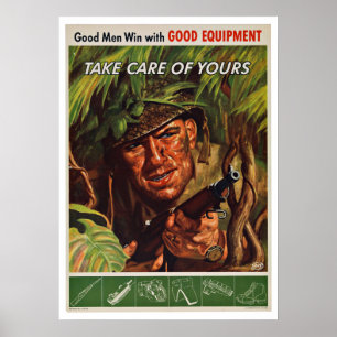 Poster Soldado de WWII - patriotismo do vintage